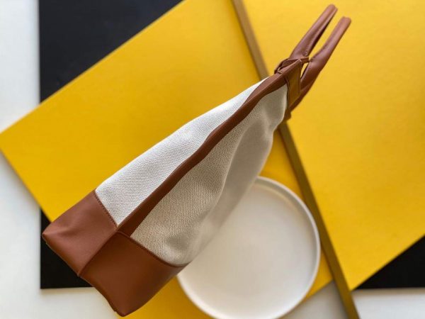 YSL 619757 Tag Canvas And Leather Shopping Bag Tan | ysl 619757 tag canvas and leather shopping bag 13