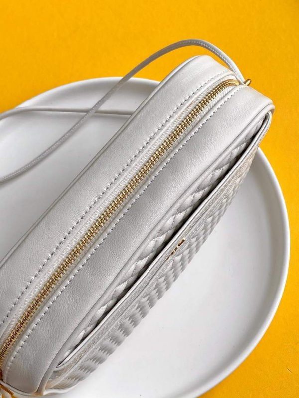 YSL 648990 Victoire Camera Bag In Quilted Lambskin White | ysl 648990 victoire camera bag in quilted lambskin 17