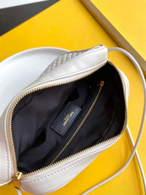 YSL 648990 Victoire Camera Bag In Quilted Lambskin White | ysl 648990 victoire camera bag in quilted lambskin 19