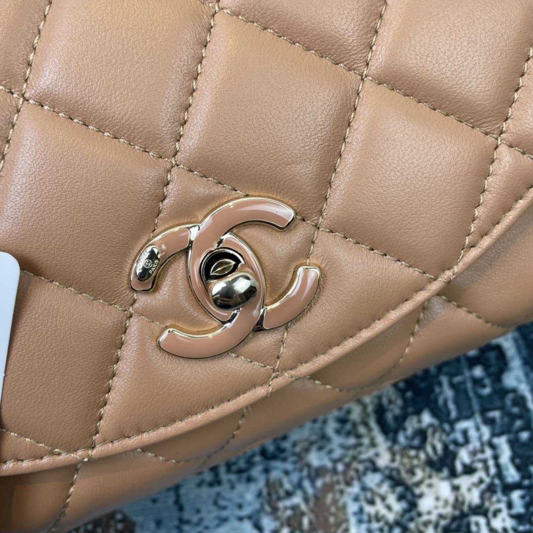 Chanel AS2411 Flap Bag Lambskin Mixed Fibers Gold Tone Metal Brown | voguebags.ru 1618796981851 5