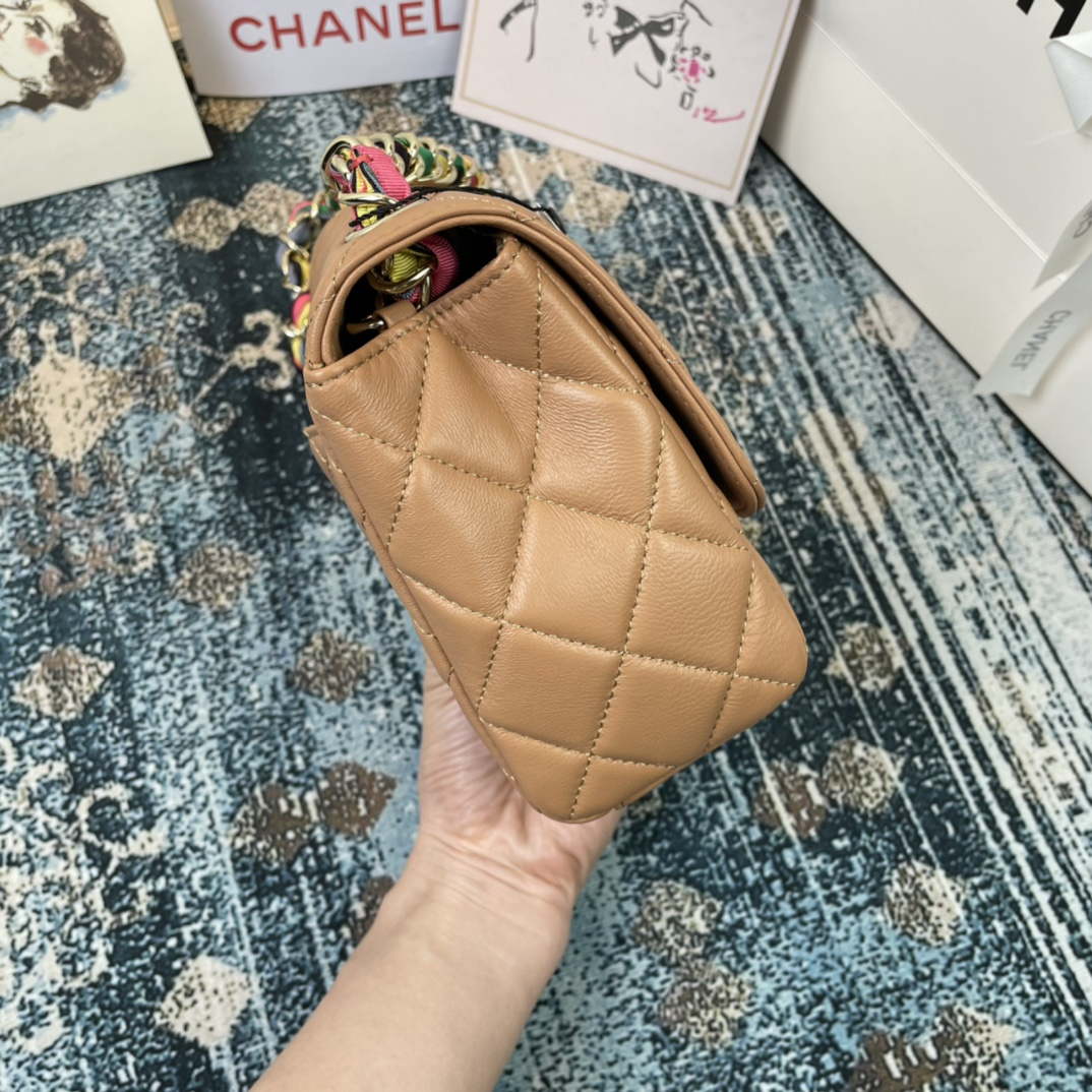 Chanel AS2411 Flap Bag Lambskin Mixed Fibers Gold Tone Metal Brown | voguebags.ru 1618796982115 2