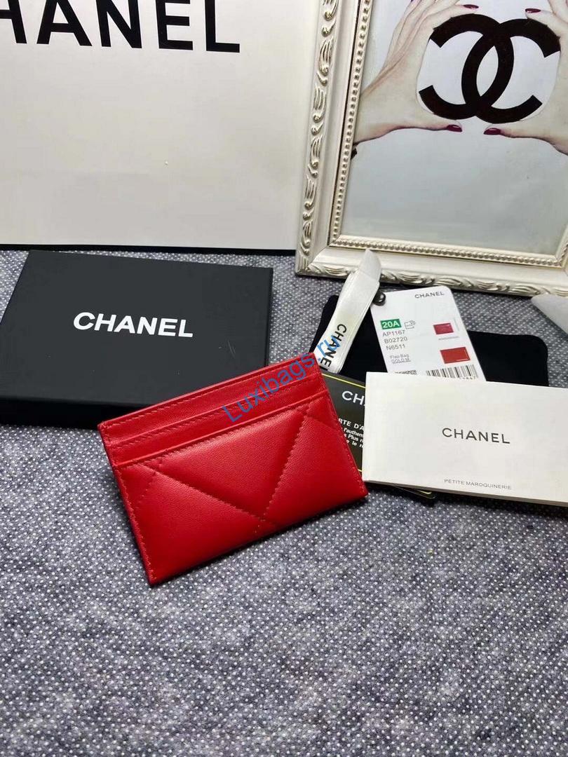 Chanel 19 card holder Lambskin AP1167 Red | voguebags.ru chanel 19 card holder lambskin ap1167 red 3
