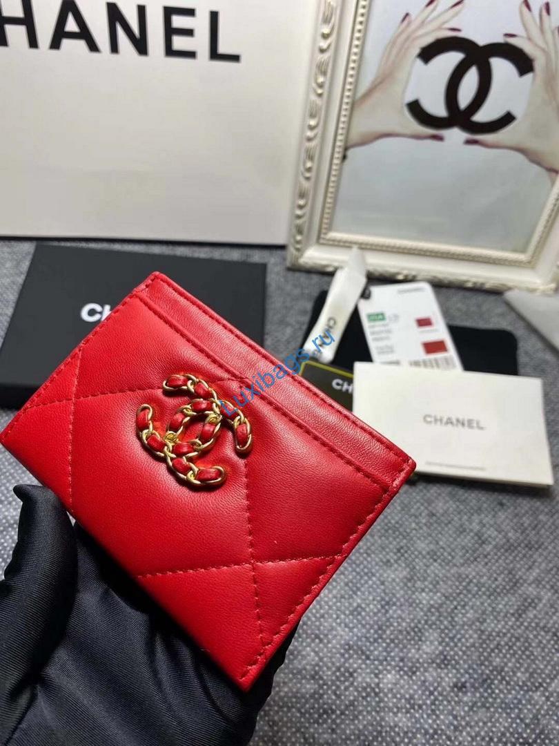 Chanel 19 card holder Lambskin AP1167 Red | voguebags.ru chanel 19 card holder lambskin ap1167 red 4