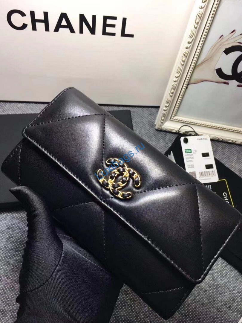 Chanel AP0955 Chanel 19 Long Flap Wallet Lambskin Black | voguebags.ru chanel ap0955 chanel 19 long flap wallet lambskin black 5
