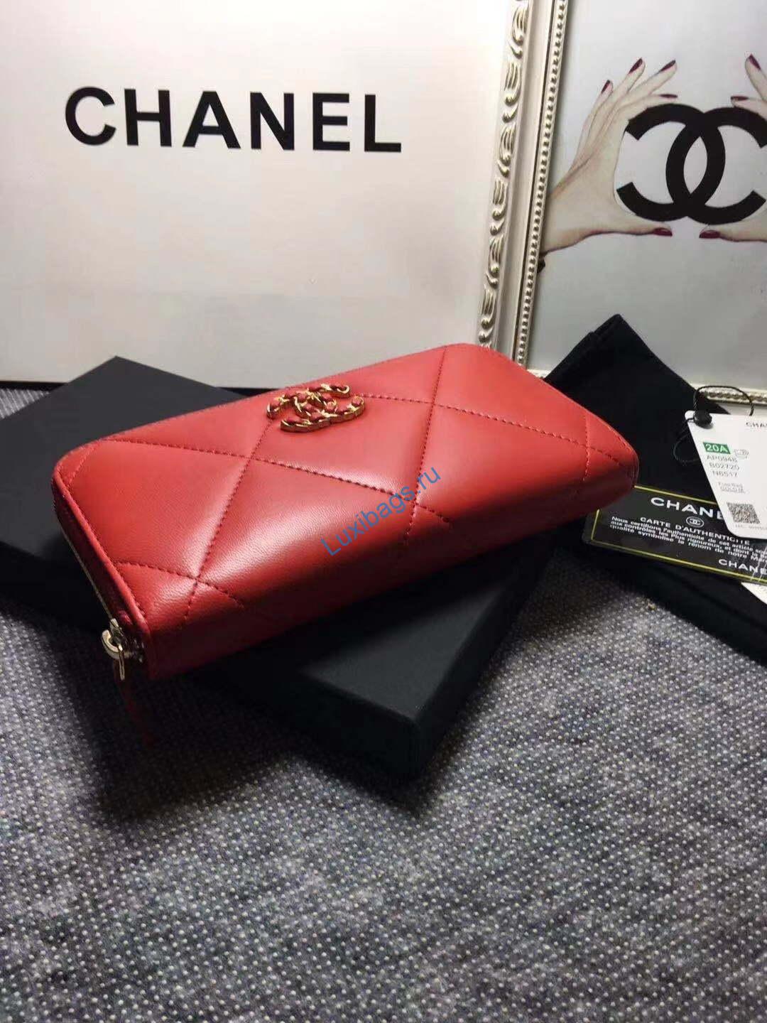 Chanel AP0956 Chanel 19 Long Zipped Wallet Lambskin red | voguebags.ru chanel ap0956 chanel 19 long flap wallet lambskin 33