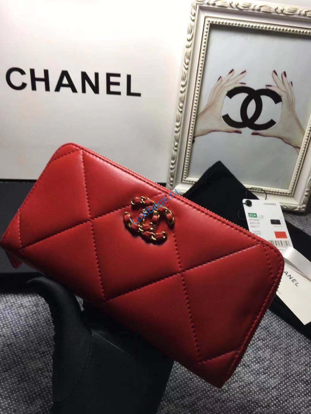 Chanel AP0956 Chanel 19 Long Zipped Wallet Lambskin red | voguebags.ru chanel ap0956 chanel 19 long flap wallet lambskin 34