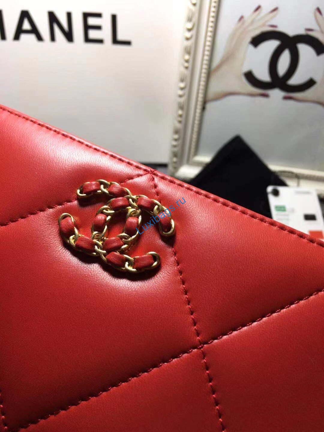Chanel AP0956 Chanel 19 Long Zipped Wallet Lambskin red | voguebags.ru chanel ap0956 chanel 19 long flap wallet lambskin 35