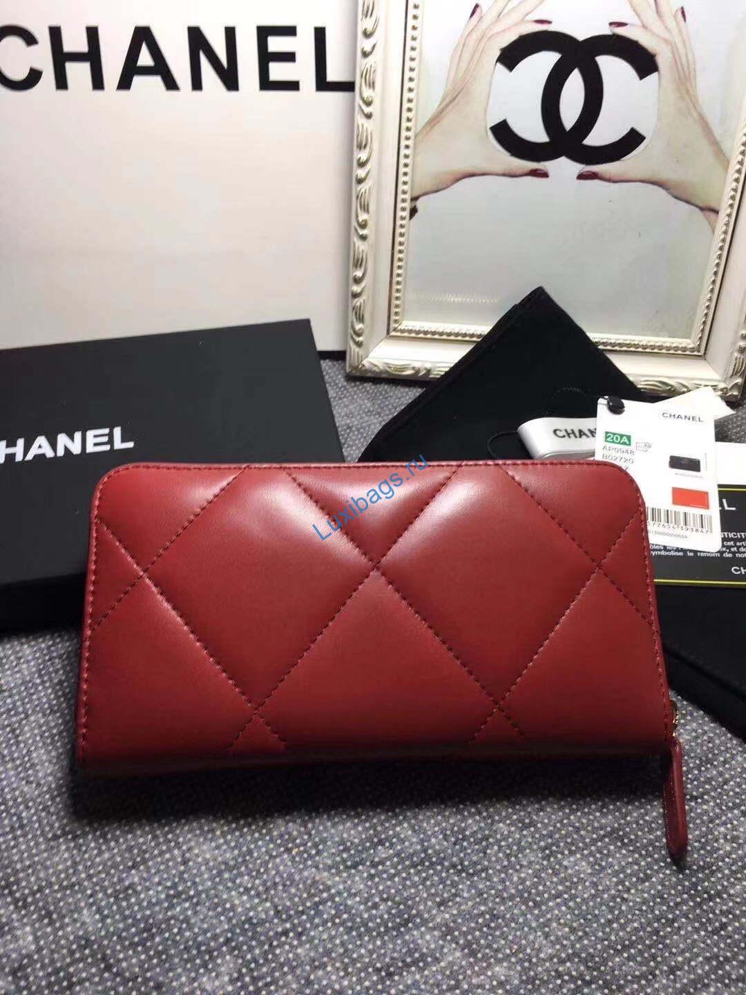 Chanel AP0956 Chanel 19 Long zipped Wallet Lambskin Wine Red | voguebags.ru chanel ap0956 chanel 19 long flap wallet lambskin 67