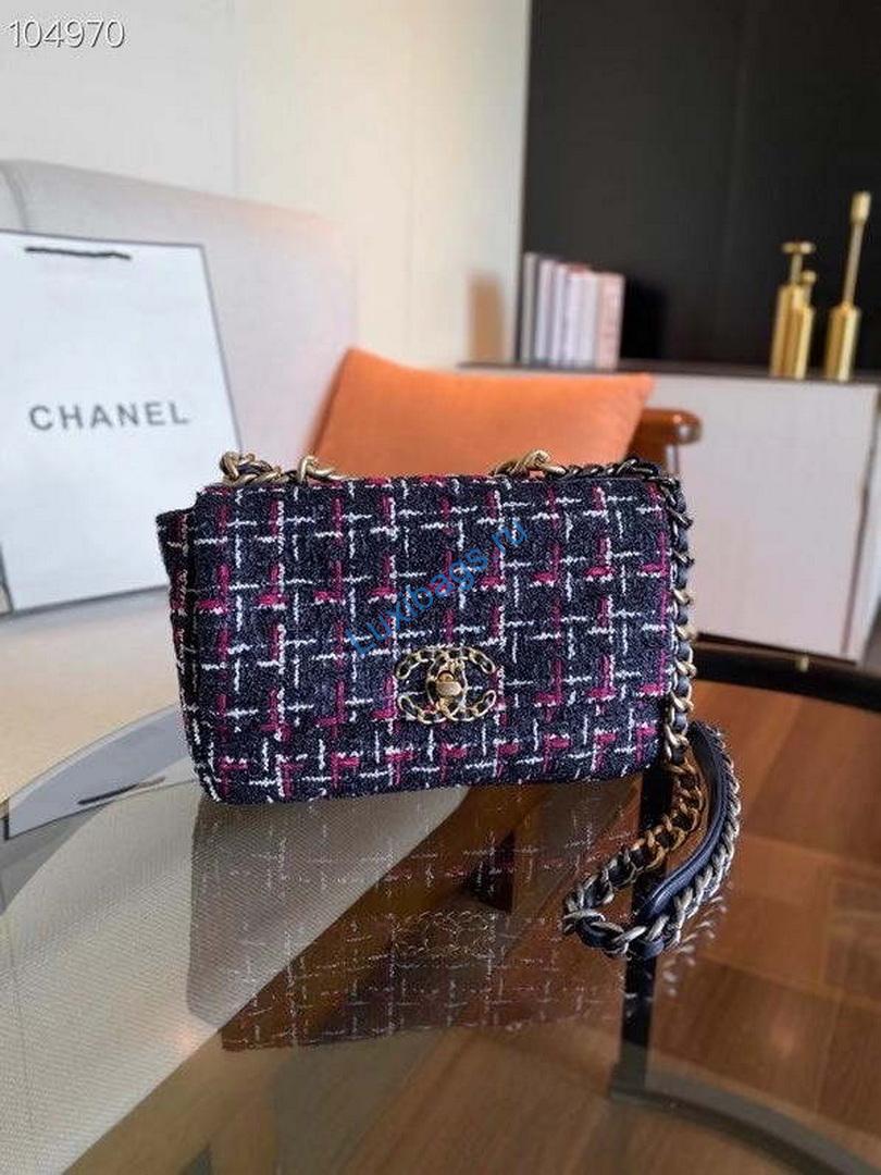 Chanel AS1160 Chanel 19 Flap B02511 Tweed?Bag Balck and red