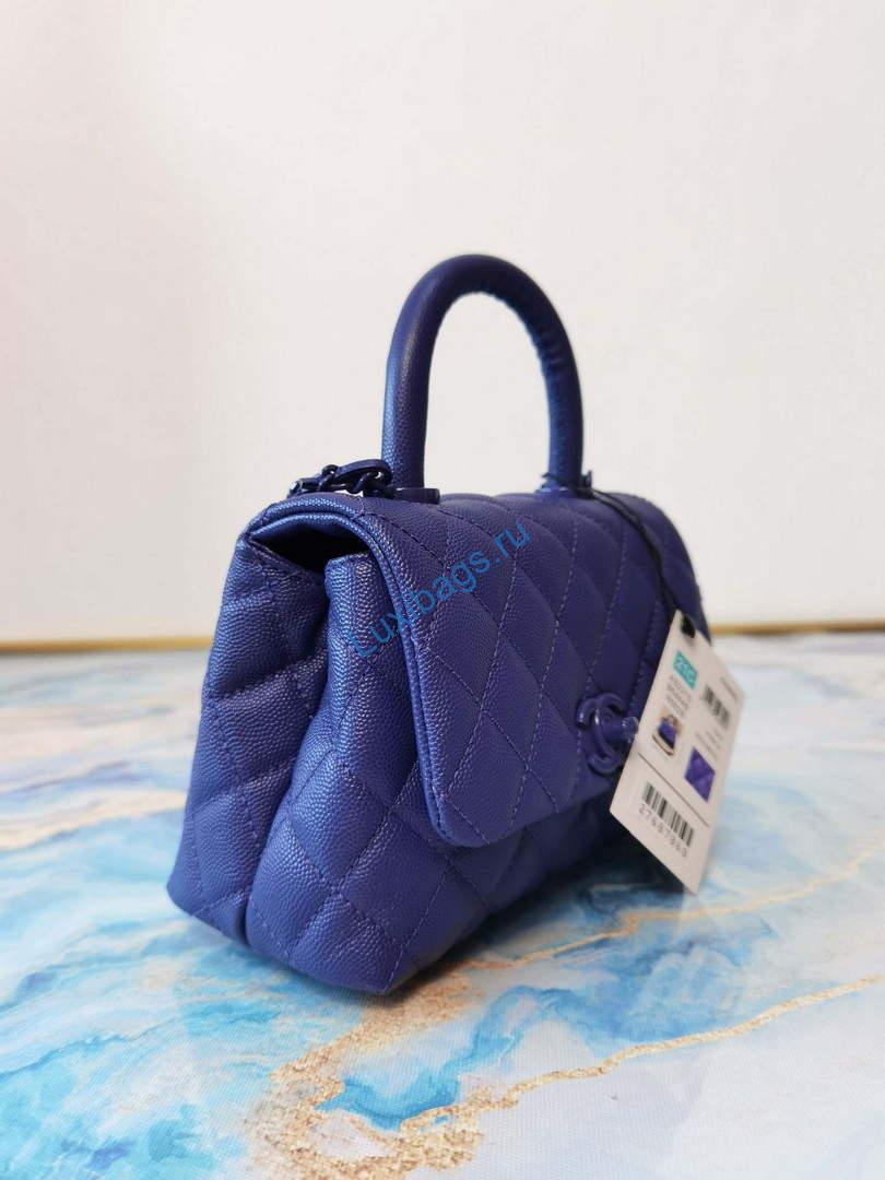 Chanel AS2215 Mini Flap Bag with Top Handle Bag Grained Calfskin Purple | voguebags.ru chanel as2215 mini flap bag with top handle bag grained calfskin blue 23