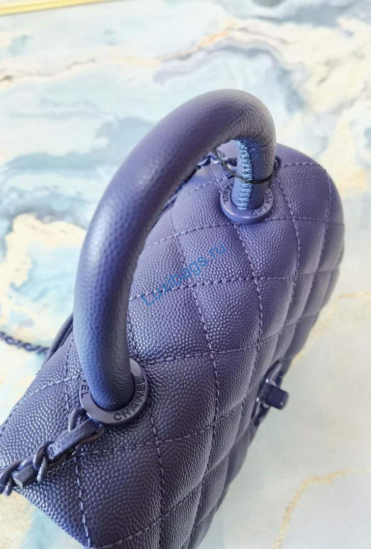 Chanel AS2215 Mini Flap Bag with Top Handle Bag Grained Calfskin Purple | voguebags.ru chanel as2215 mini flap bag with top handle bag grained calfskin blue 27