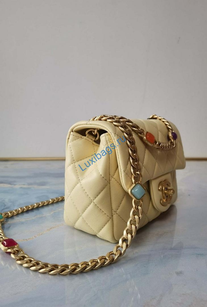 Chanel AS2379 Flap Bag Lambskin Light Yellow | voguebags.ru chanel as2379 flap bag lambskin b05098 39
