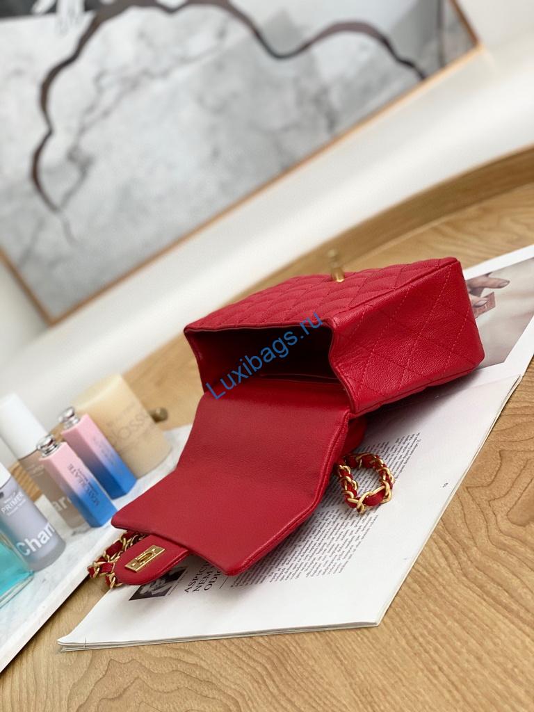 chanel as2431 mini flap bag with top handle calfskin red 6 Chanel AS2431 Mini flap bag with top handle Calfskin Red | voguebags.ru chanel as2431 chanel mini flap bag with top handle calfskin red 7