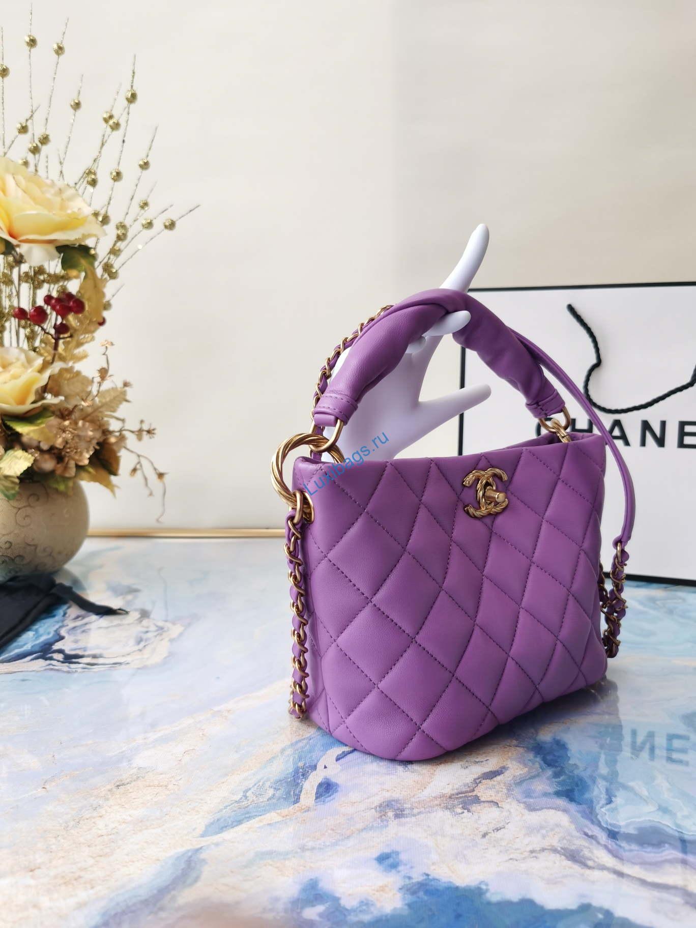 Chanel as2989 Chain lambskin bag with top handle purple | voguebags.ru chanel as2989 chain lambskin bag with top handle purple 2