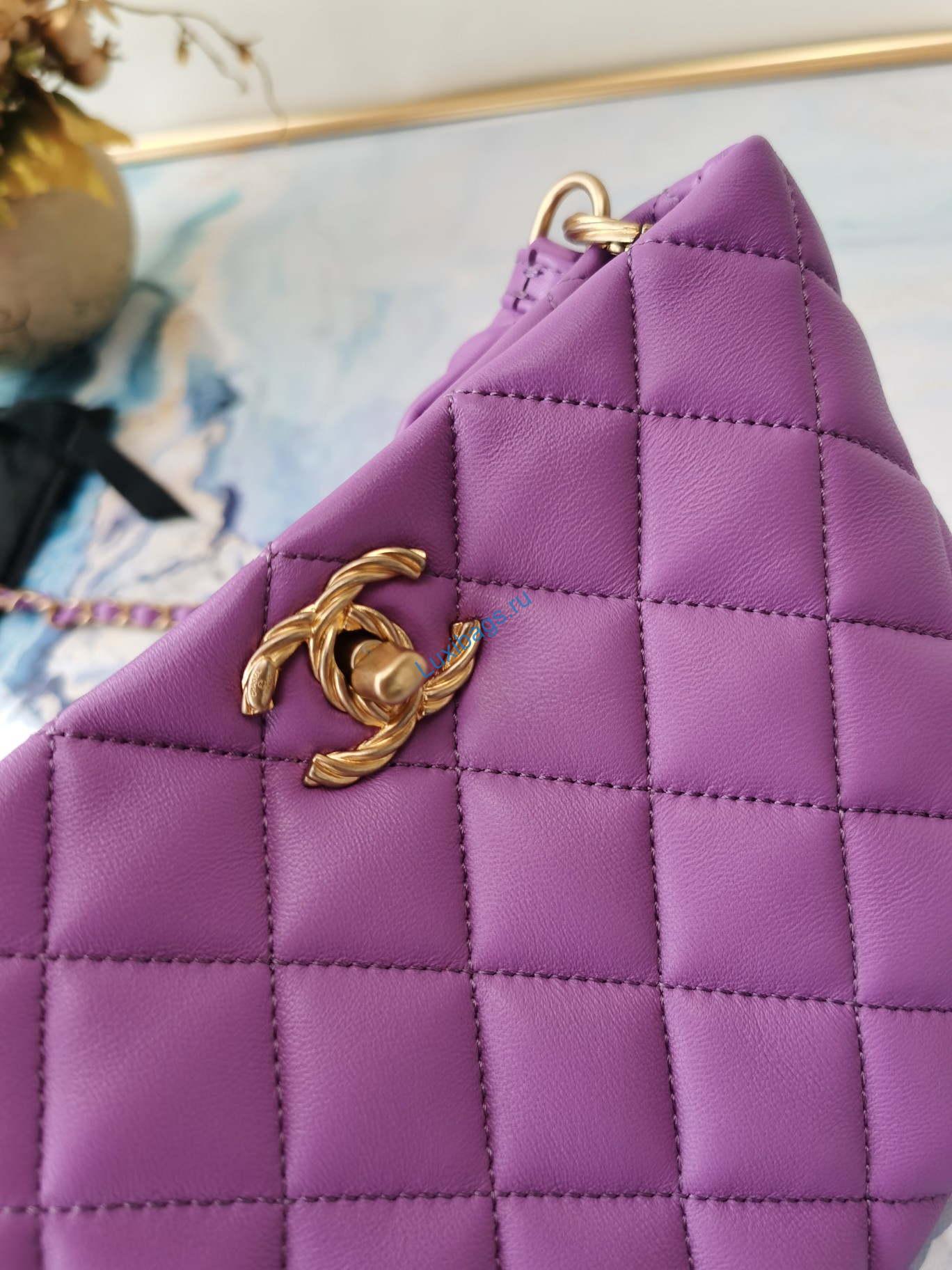 Chanel as2989 Chain lambskin bag with top handle purple | voguebags.ru chanel as2989 chain lambskin bag with top handle purple 7
