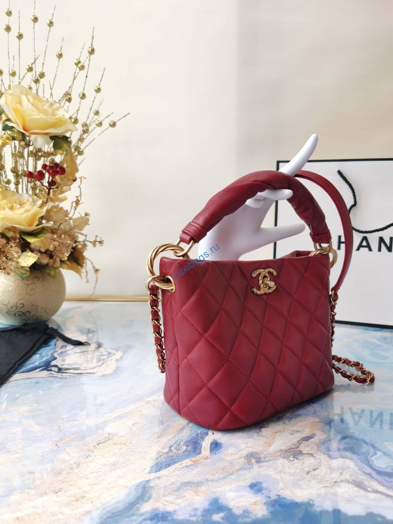 Chanel as2989 Chain lambskin bag with top handle red | voguebags.ru chanel as2989 chain lambskin bag with top handle red 2