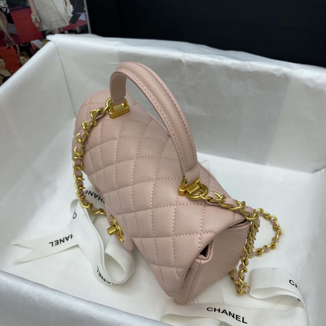 Chanel Mini Flap Bag with top Handle AS2431 Grained Calfskin Pink | voguebags.ru chanel mini flap bag with top handle as2431 grained calfskin pink 5