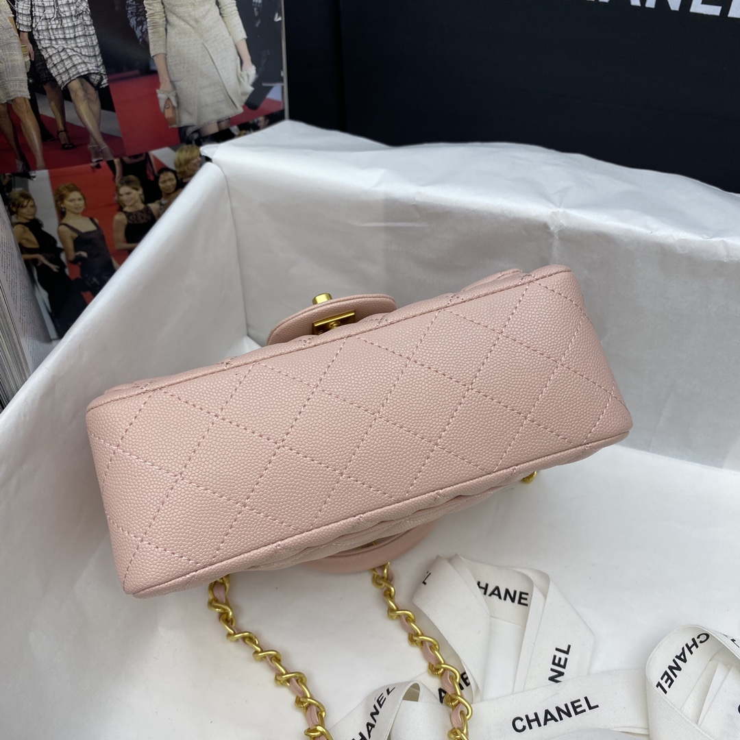 Chanel Mini Flap Bag with top Handle AS2431 Grained Calfskin Pink | voguebags.ru chanel mini flap bag with top handle as2431 grained calfskin pink 7