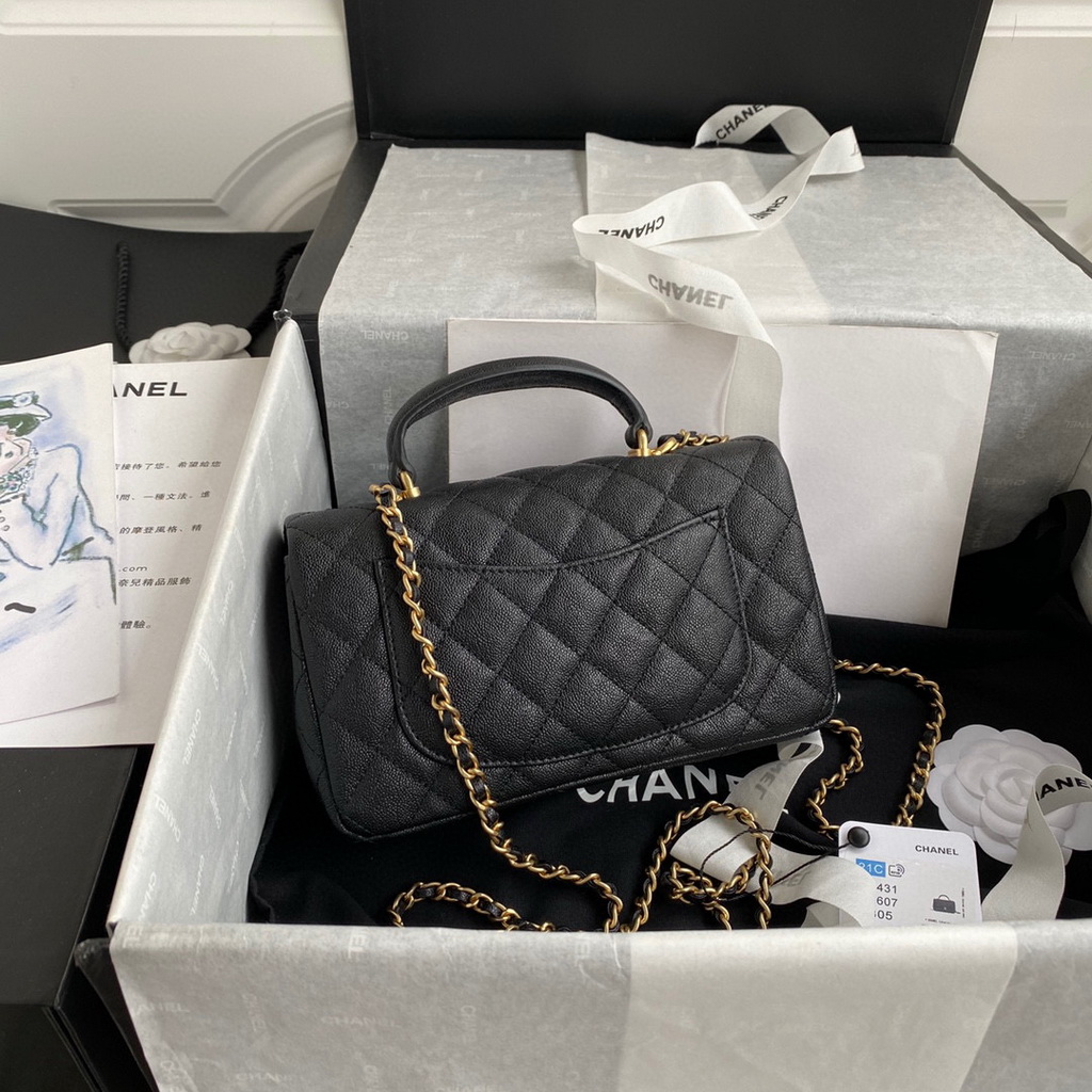 Chanel Mini Flap Bag with top Handle AS2431 Grained Calfskin Black | voguebags.ru img 2488