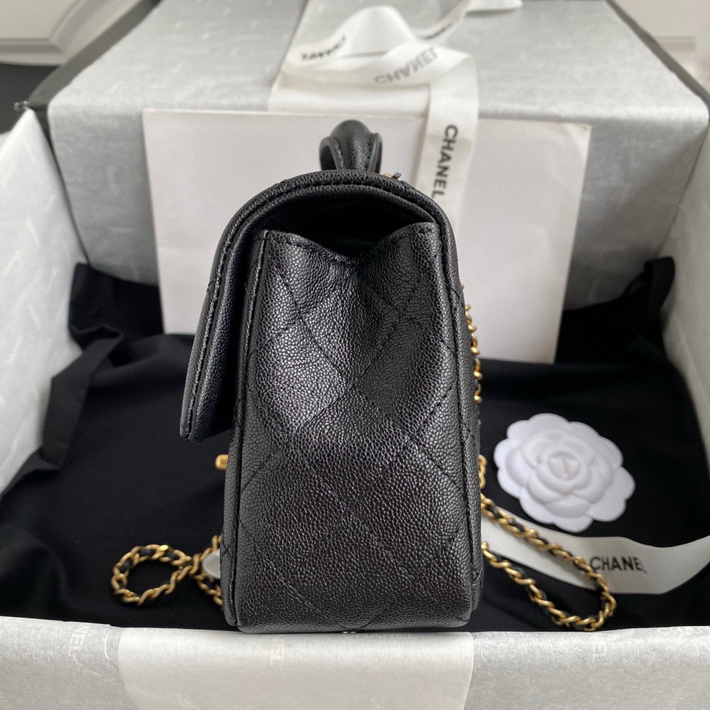 Chanel Mini Flap Bag with top Handle AS2431 Grained Calfskin Black | voguebags.ru img 2490
