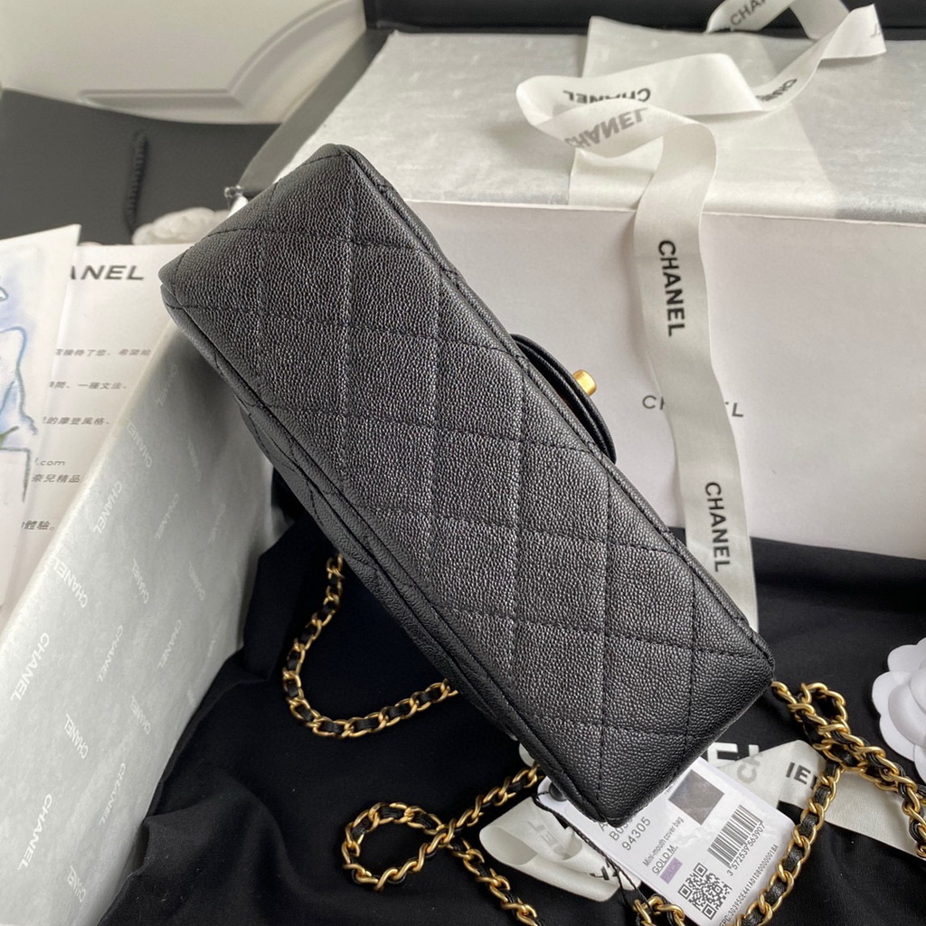 Chanel Mini Flap Bag with top Handle AS2431 Grained Calfskin Black | voguebags.ru img 2492