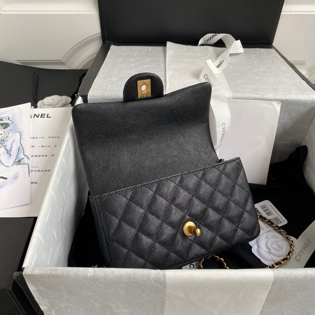 Chanel Mini Flap Bag with top Handle AS2431 Grained Calfskin Black | voguebags.ru img 2493