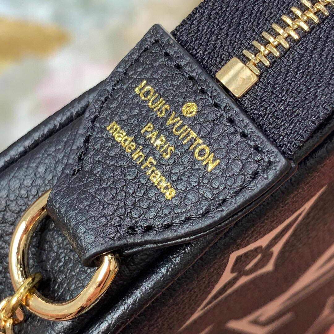 LV M80732 Mini Pochette Accessoires Bicolor Monogram Empreinte Leather Black and Beige | voguebags.ru lv m80732 mini pochette accessoires bicolor monogram empreinte leather black and beige 4