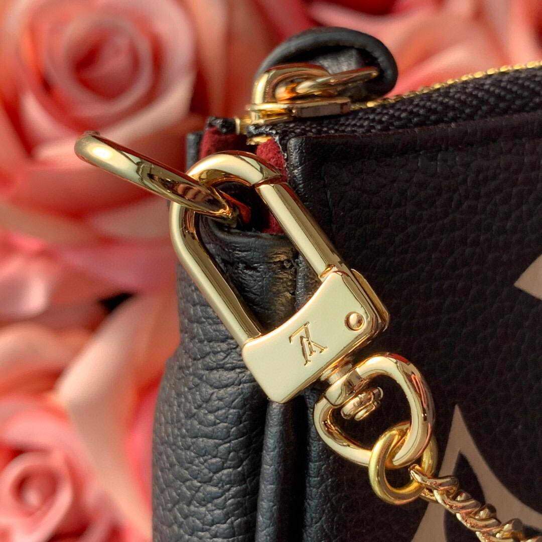 LV M80732 Mini Pochette Accessoires Bicolor Monogram Empreinte Leather Black and Beige | voguebags.ru lv m80732 mini pochette accessoires bicolor monogram empreinte leather black and beige 5