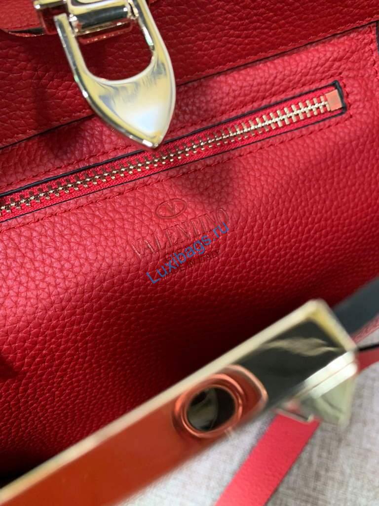 Valentino 2B0C17 Rockstud Grainy Calfskin Hobo Bag 50031S Red | voguebags.ru valentino 2b0c17 rockstud grainy calfskin hobo bag 50031s 56