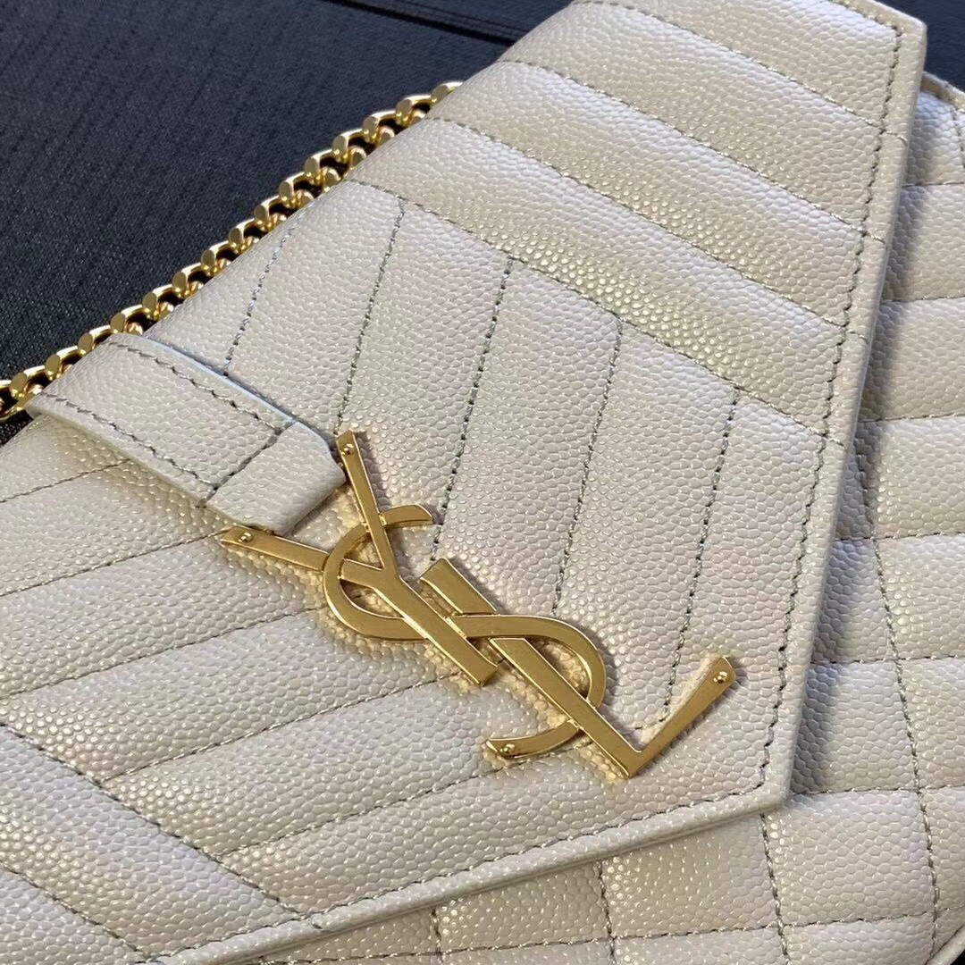 YSL 620280 Monogram Chain Wallet In Mix Matelassé Grain Embossed White | voguebags.ru ysl 620280 monogram chain wallet in mix matelasse grain embossed white img 5812