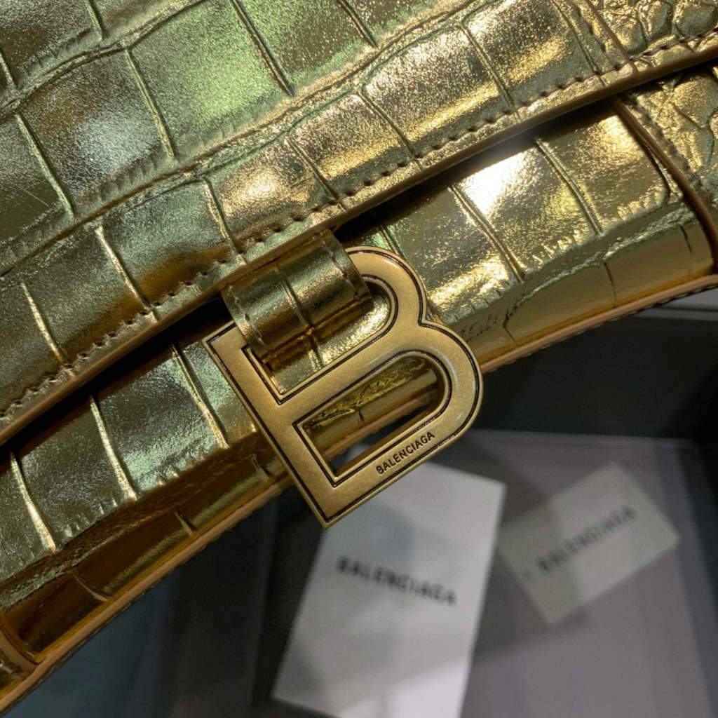 Balenciaga 592833 Hourglass XS Top Handle Bag Gold | balenciaga 592833 hourglass xs top handle bag 103