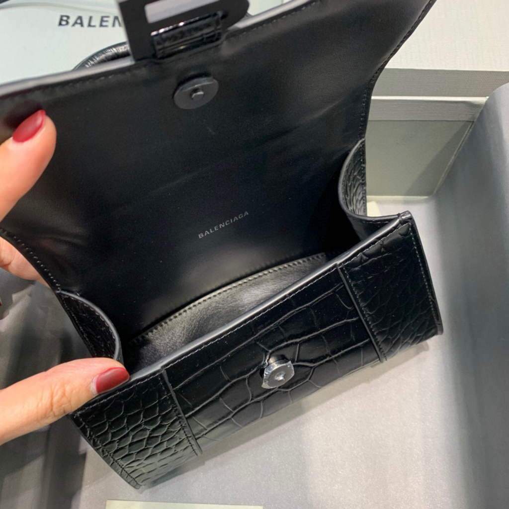 Balenciaga 592833 Hourglass XS Top Handle Bag Black | balenciaga 592833 hourglass xs top handle bag 121