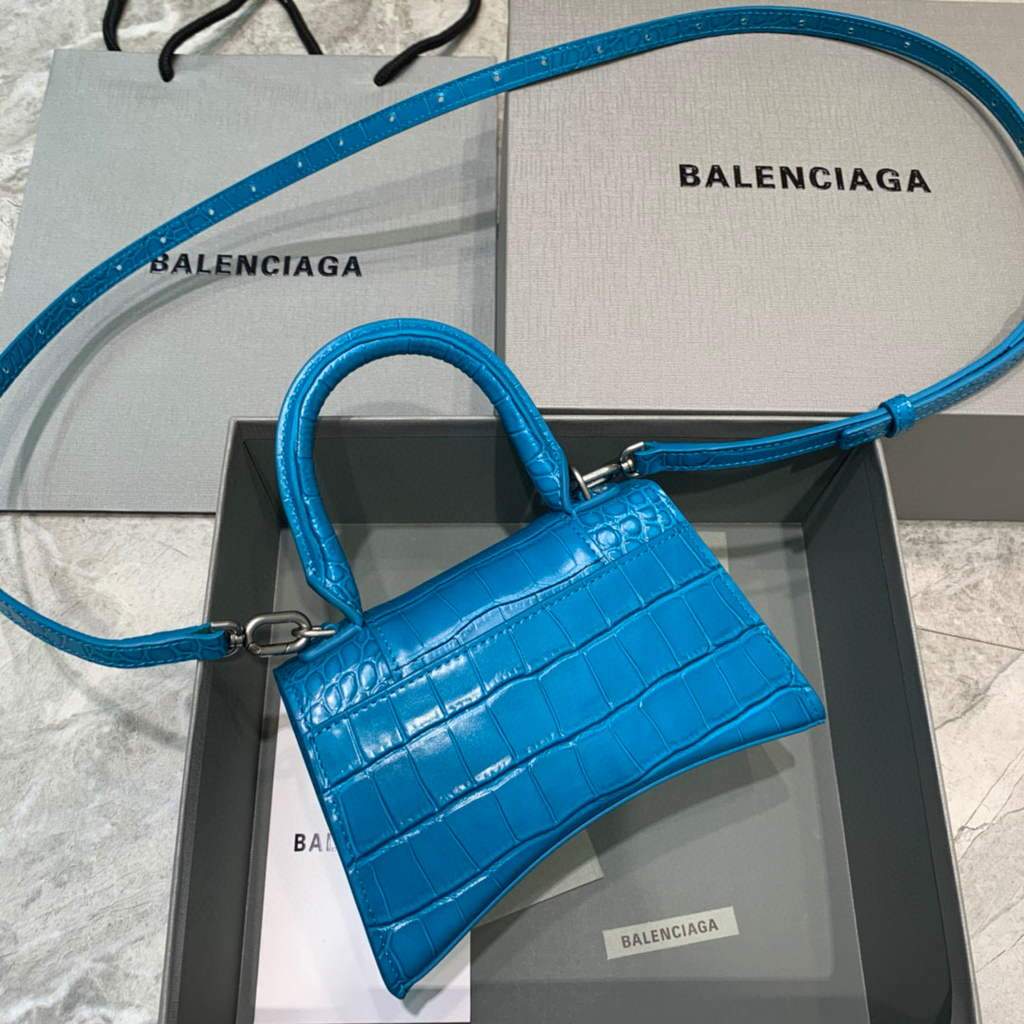 Balenciaga 592833 Hourglass XS Top Handle Bag Blue | balenciaga 592833 hourglass xs top handle bag 68