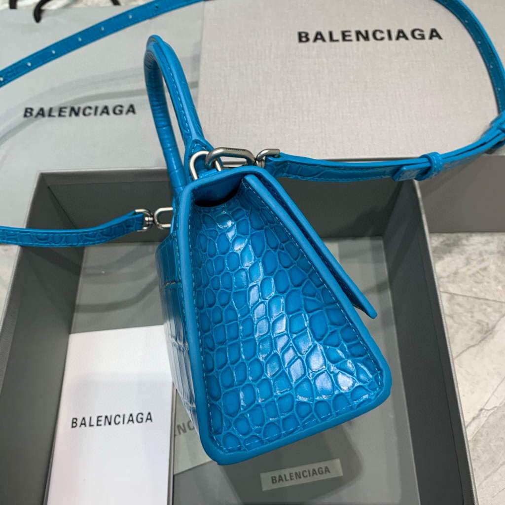 Balenciaga 592833 Hourglass XS Top Handle Bag Blue | balenciaga 592833 hourglass xs top handle bag 69