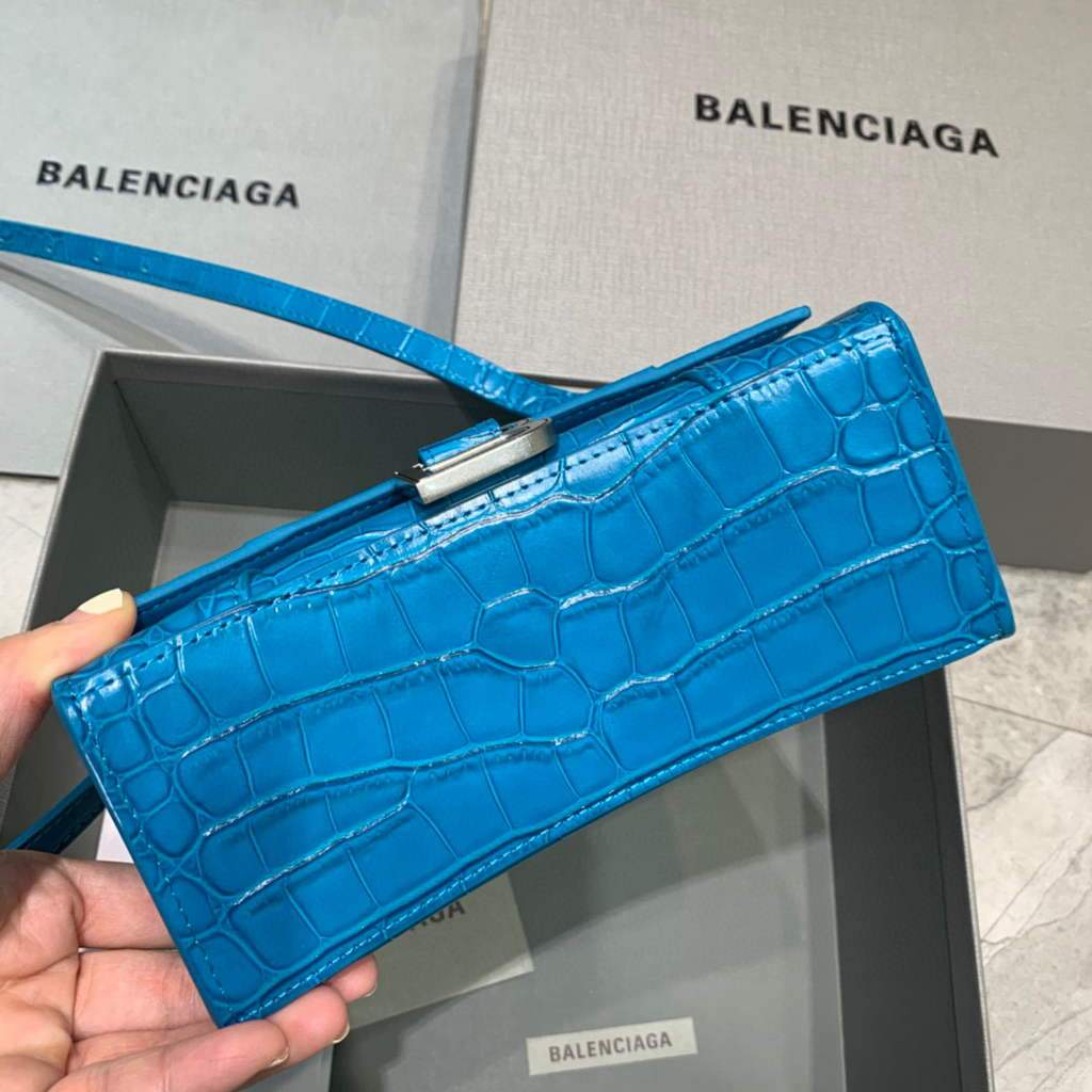 Balenciaga 592833 Hourglass XS Top Handle Bag Blue | balenciaga 592833 hourglass xs top handle bag 70