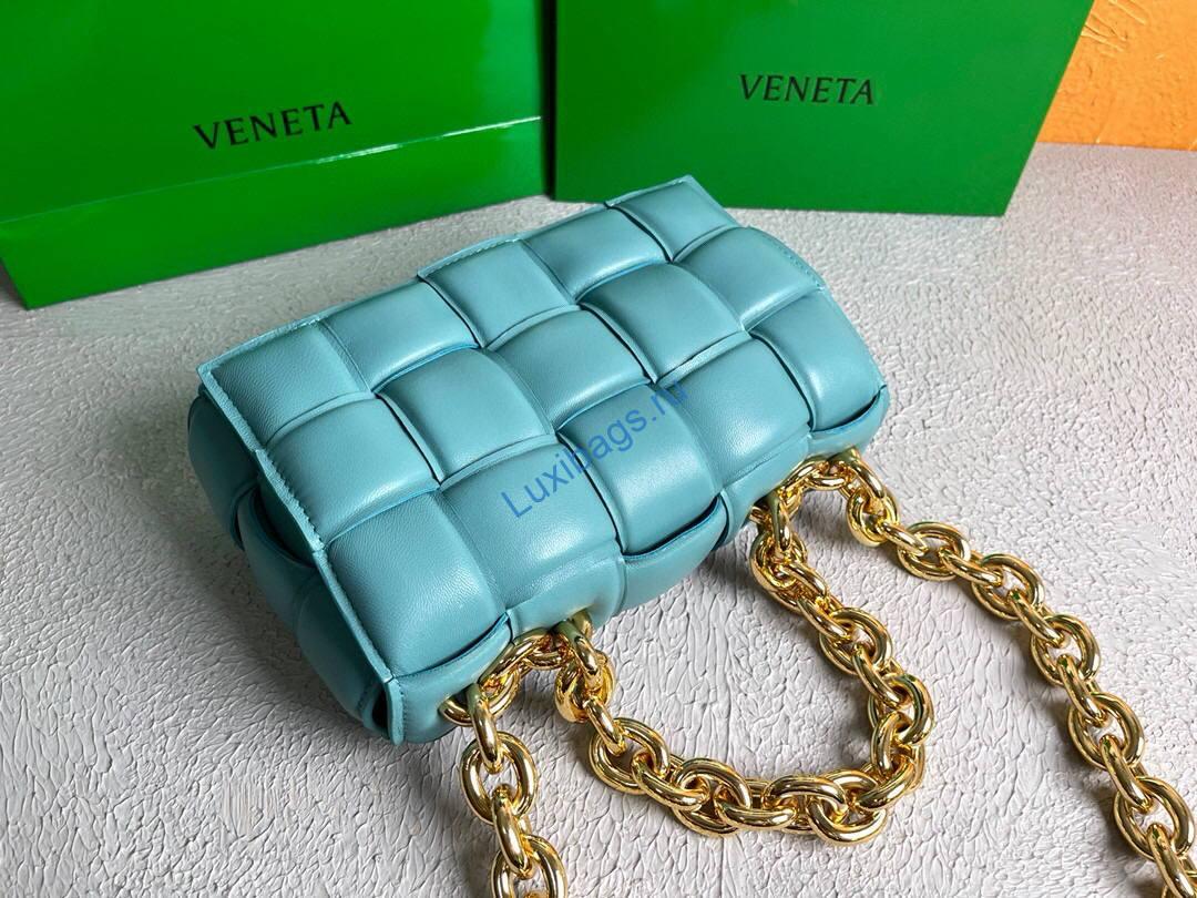 Bottega Veneta BV 20206 Chain Cassette 631421 Light Blue Gold | bottega veneta bv 20206 chain cassette 631421 123 voguebags.ru