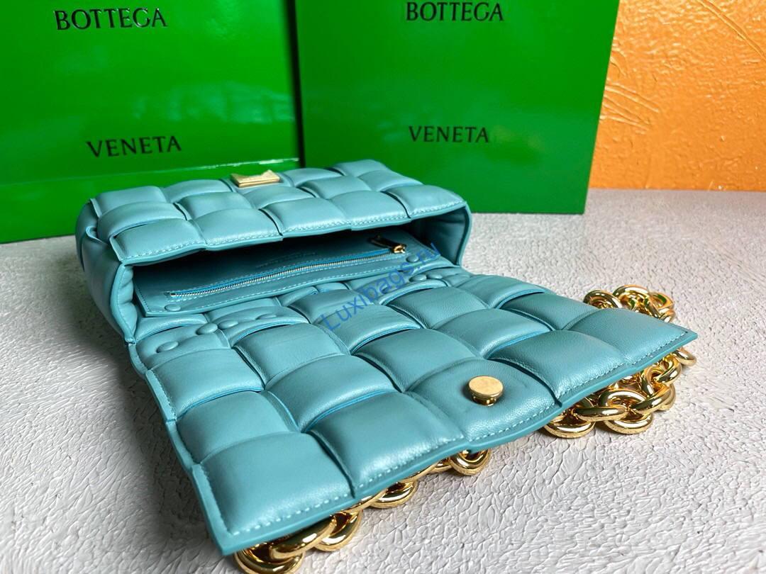 Bottega Veneta BV 20206 Chain Cassette 631421 Light Blue Gold | bottega veneta bv 20206 chain cassette 631421 124 voguebags.ru