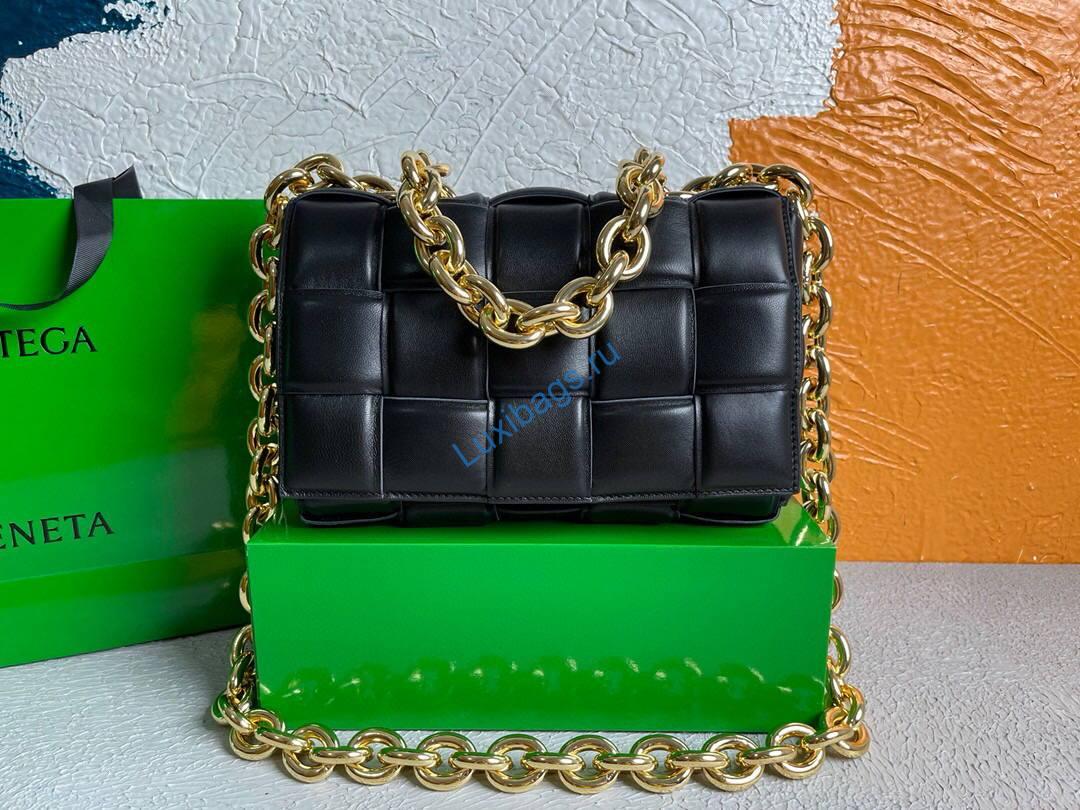 Bottega Veneta BV 20206 Chain Cassette 631421 Black Gold | bottega veneta bv 20206 chain cassette 631421 164 voguebags.ru