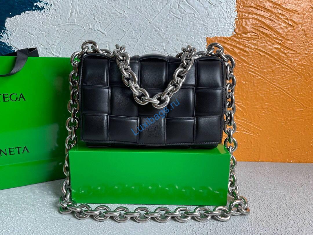Bottega Veneta BV 20206 Chain Cassette 631421 Black Silver | bottega veneta bv 20206 chain cassette 631421 silvry 45 voguebags.ru