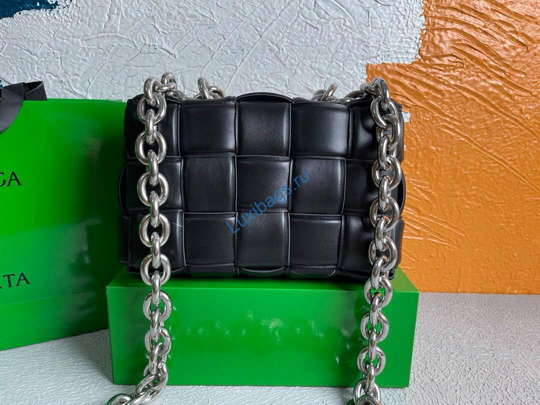 Bottega Veneta BV 20206 Chain Cassette 631421 Black Silver | bottega veneta bv 20206 chain cassette 631421 silvry 46 voguebags.ru
