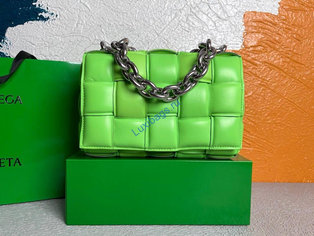 Bottega Veneta BV 20206 Chain Cassette 631421 Grass green Silver | bottega veneta bv 20206 chain cassette 631421 silvry 54 voguebags.ru
