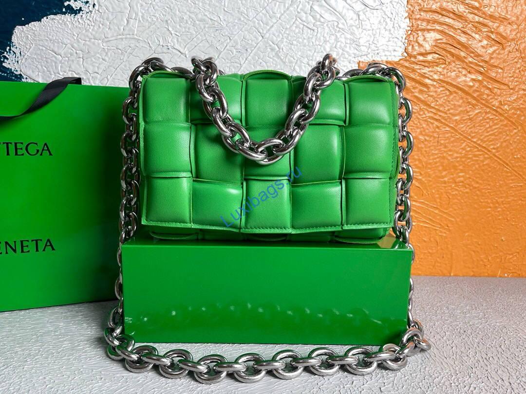 Bottega Veneta BV 20206 Chain Cassette 631421 Green Silver | bottega veneta bv 20206 chain cassette 631421 silvry 9 voguebags.ru
