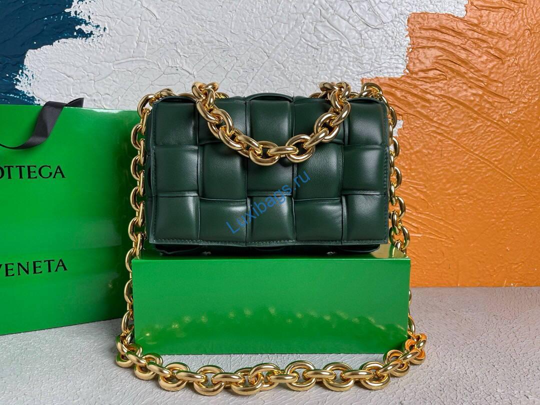 Bottega Veneta BV 20206 Chain Cassette 631421 Dark Green Gold | bottega veneta bv 591970 chain shoulder bag 20206 212 voguebags.ru
