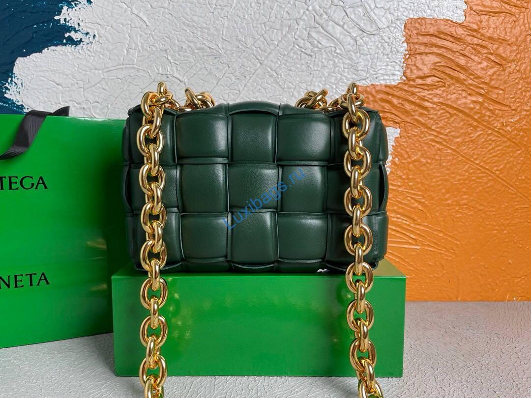 Bottega Veneta BV 20206 Chain Cassette 631421 Dark Green Gold | bottega veneta bv 591970 chain shoulder bag 20206 213 voguebags.ru