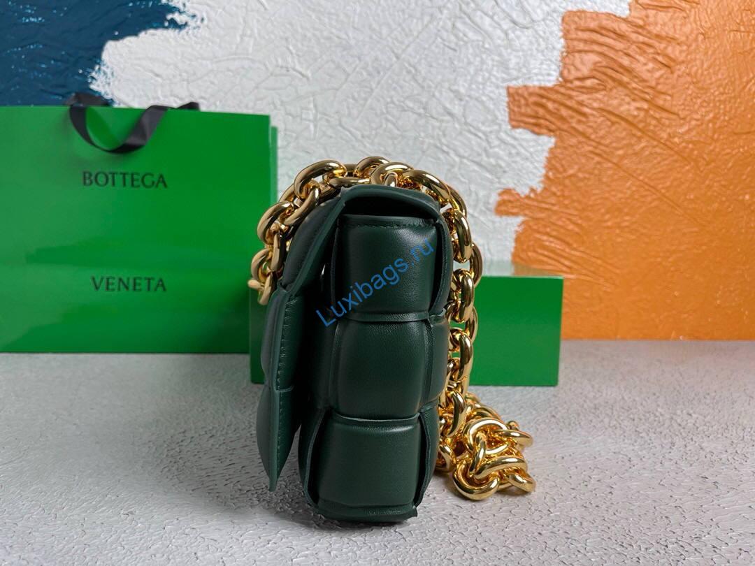 Bottega Veneta BV 20206 Chain Cassette 631421 Dark Green Gold | bottega veneta bv 591970 chain shoulder bag 20206 214 voguebags.ru