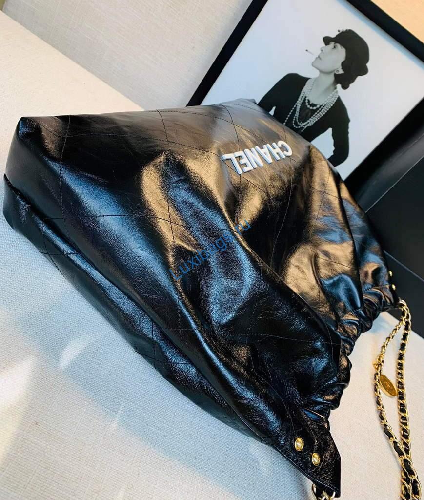 Chanel A68200 Large Chain Shopping Bag Black White | chanel a68200 large chain shopping bag 61