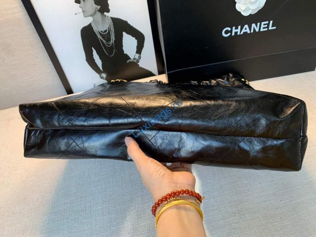 Chanel A68200 Large Chain Shopping Bag Black White | chanel a68200 large chain shopping bag 62
