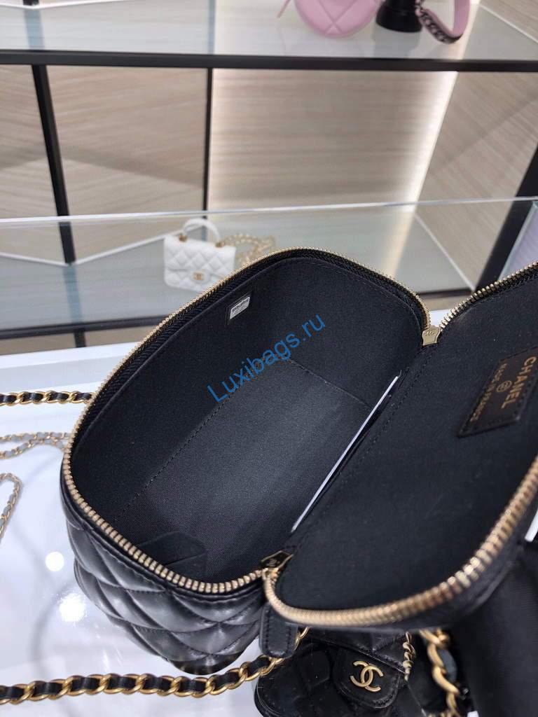 Chanel AP2199 Vanity With Chain Lambskin Gold Tone Black | chanel ap2199 vanity with chain lambskin 63