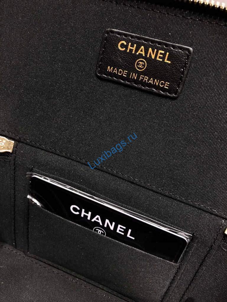 Chanel AP2199 Vanity With Chain Lambskin Gold Tone Black | chanel ap2199 vanity with chain lambskin 64