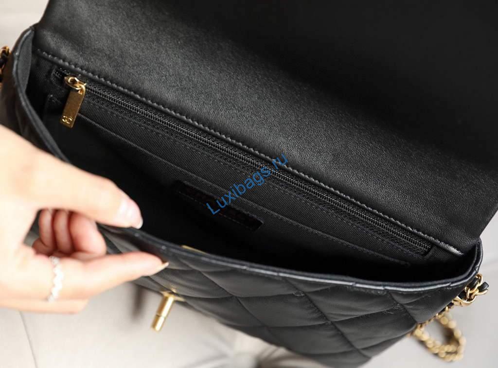 Chanel AS2563 Flap Bag Lambskin Gold Metal Black | chanel as2563 flap bag lambskin 35